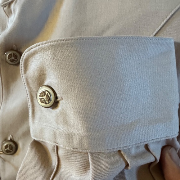 Men's Stubbs Western Wear Pale Peach Banded Collar Long Sleeve Shirt Sz M - Picture 6 of 10